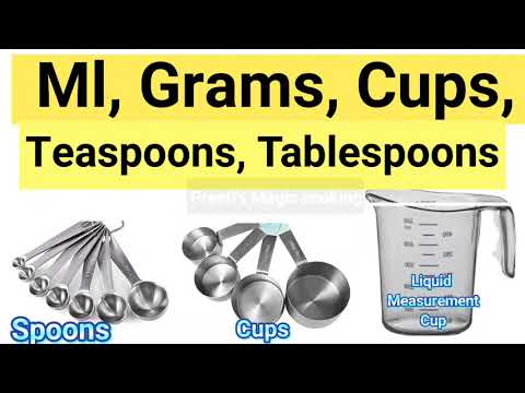 Baking Conversion Chart | Ml | Grams | Cups | Tablespoon | Teaspoon